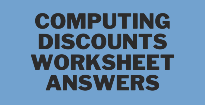 computing discounts worksheet answers