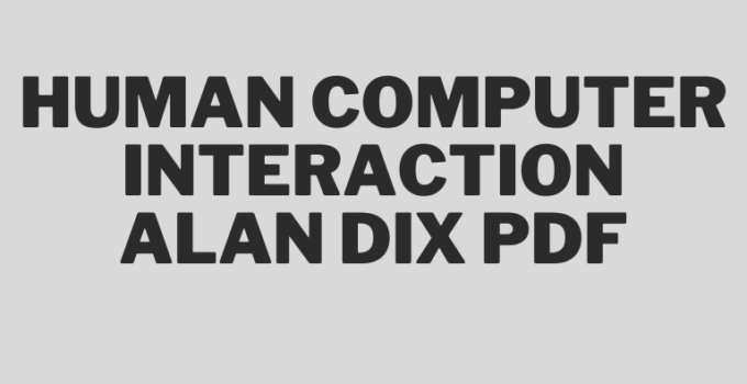 Human computer interaction alan dix pdf