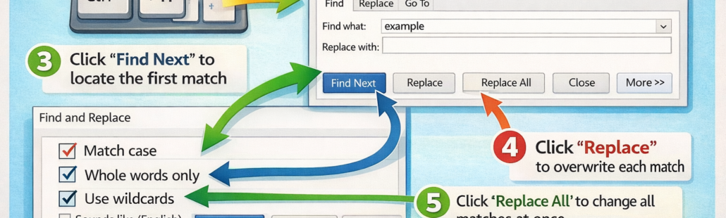 How to find and replace in Word