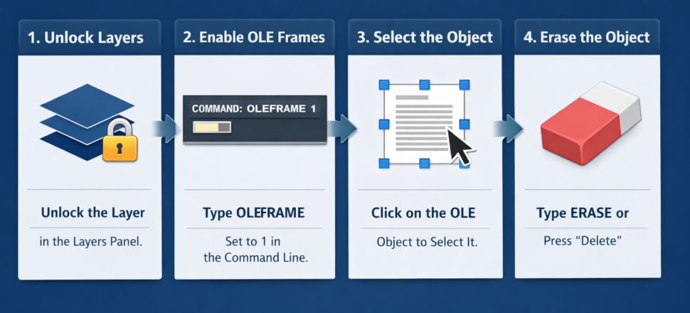 How to remove ole object in AutoCAD