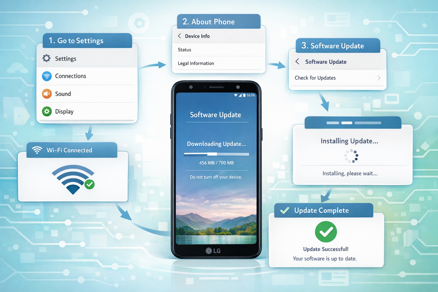 How to change lg k40 to updated software version