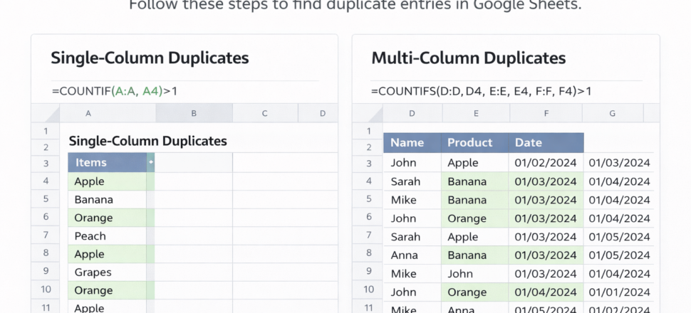 How to find duplicates in Google Sheets
