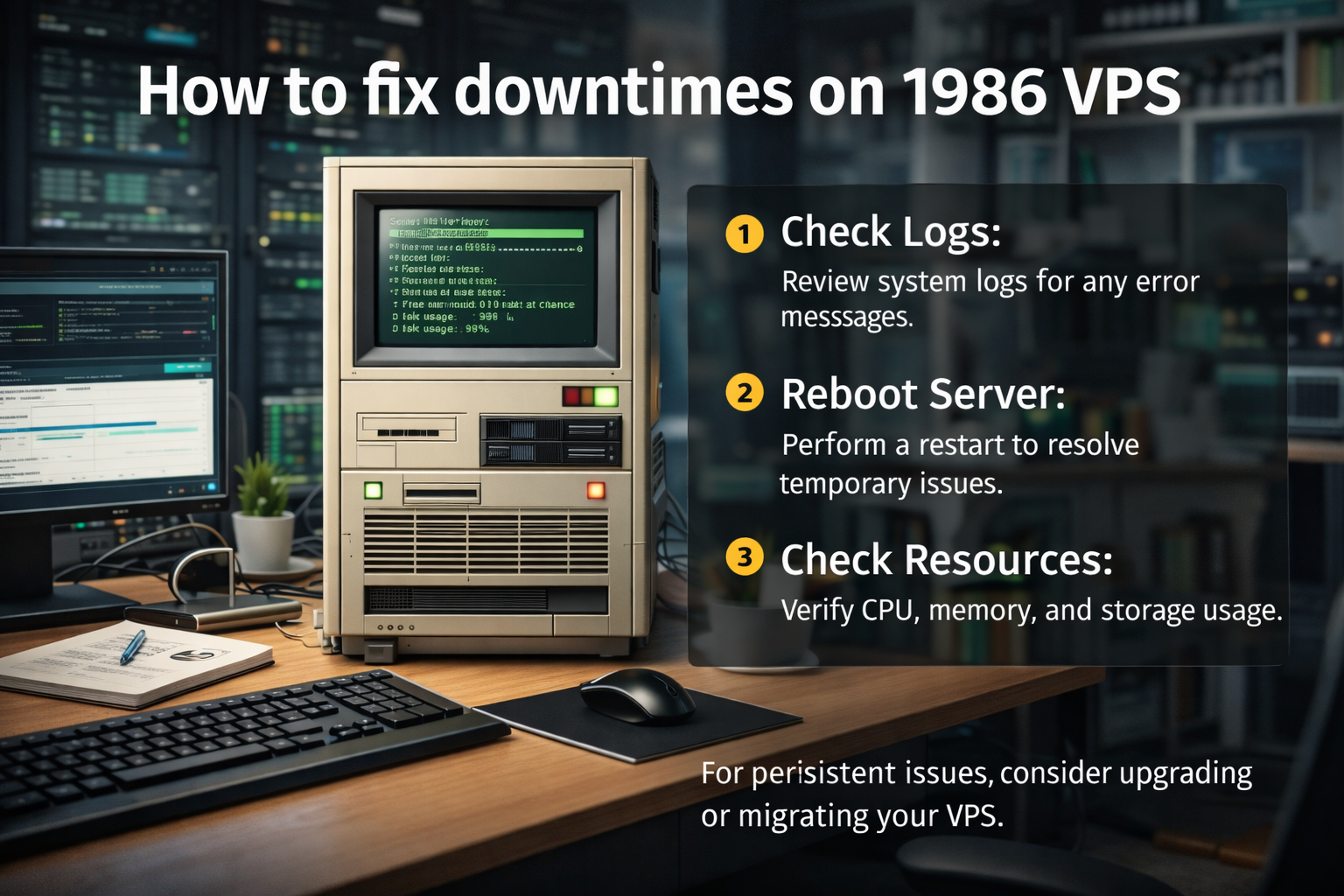 How to fix downtimes on 1986 VPS