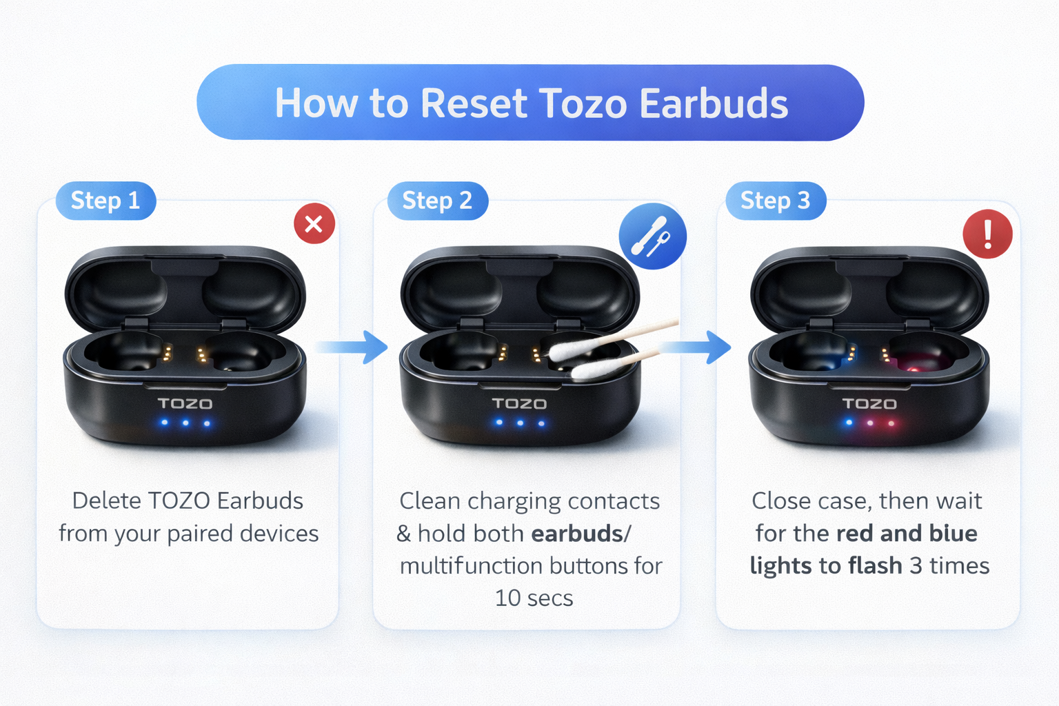 How to reset Tozo earbuds