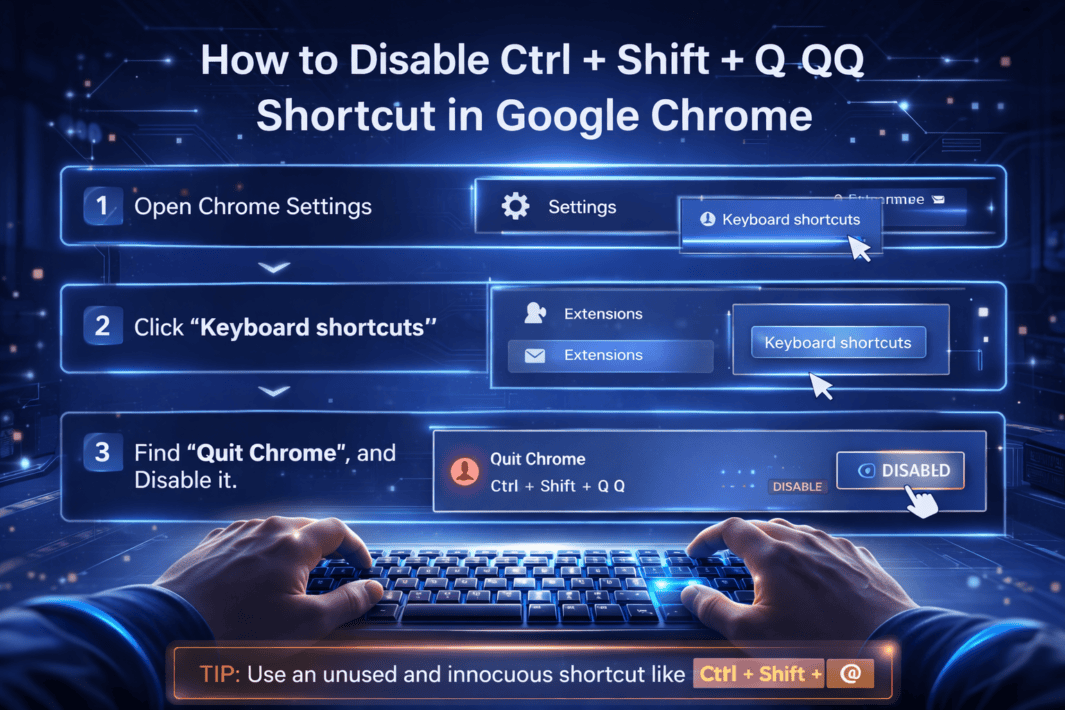 How to disable ctrl shift qq shortcut in Google Chrome - Eadoz
