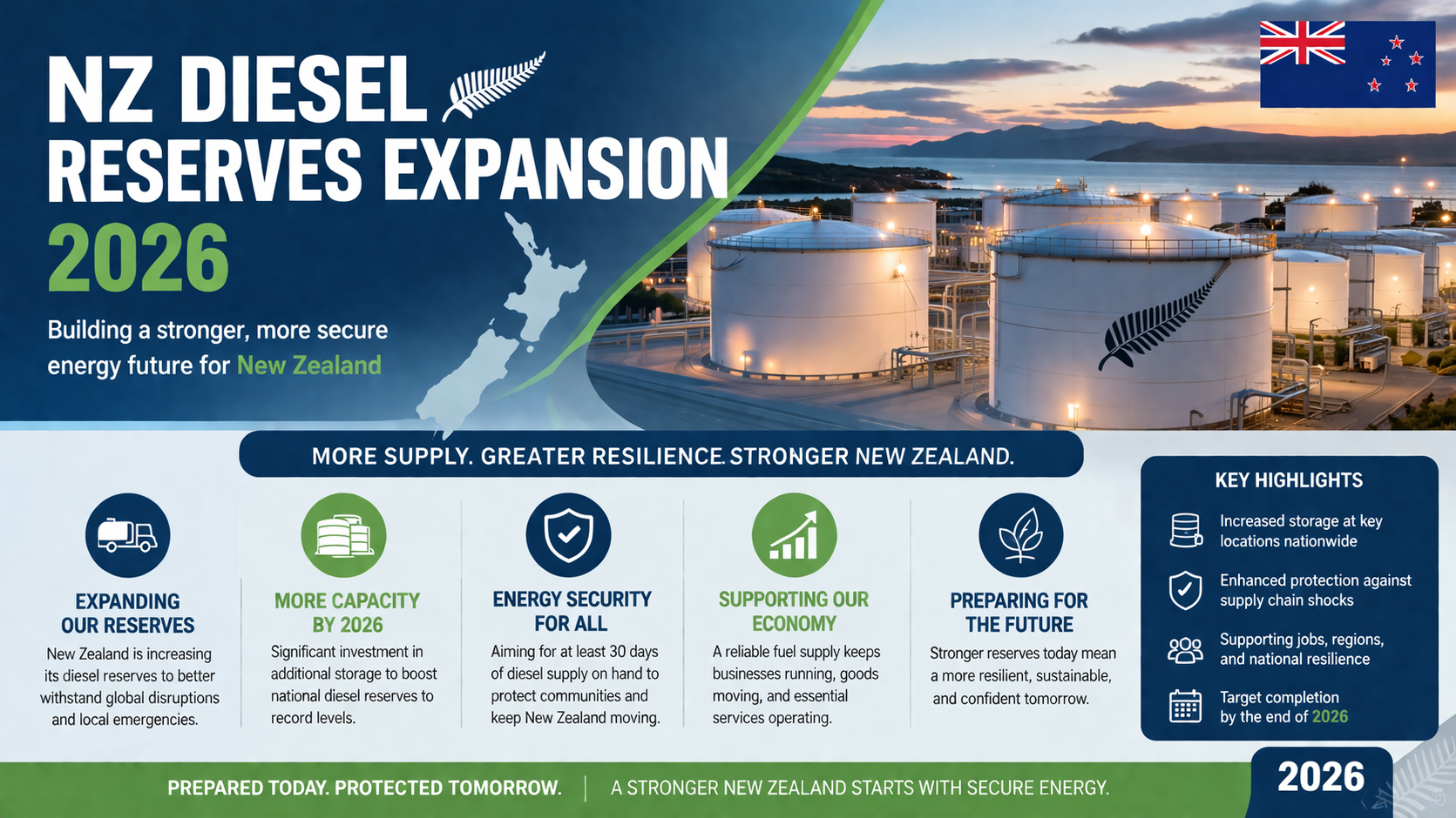 NZ diesel reserves expansion 2026