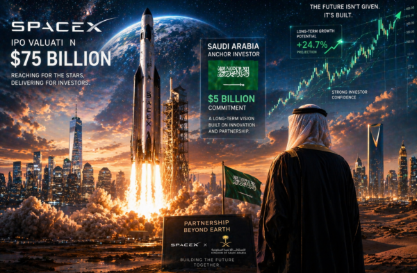 SpaceX $75 billion IPO Saudi anchor investor