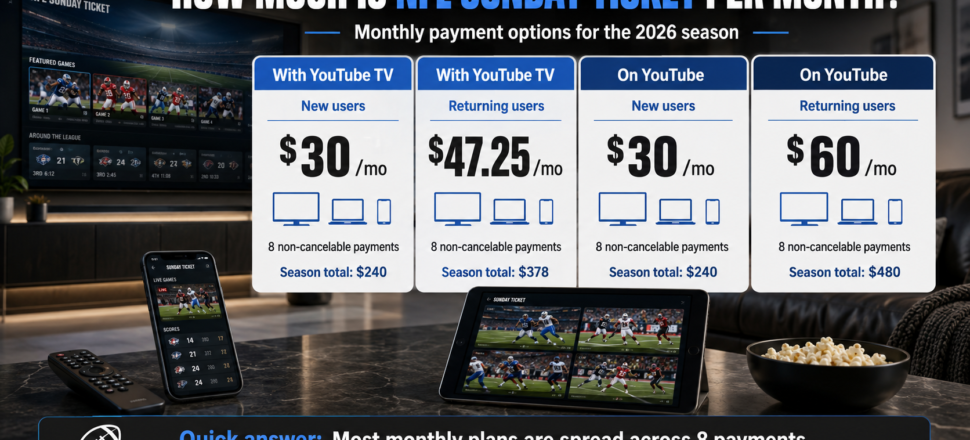 How much is NFL Sunday Ticket per month 