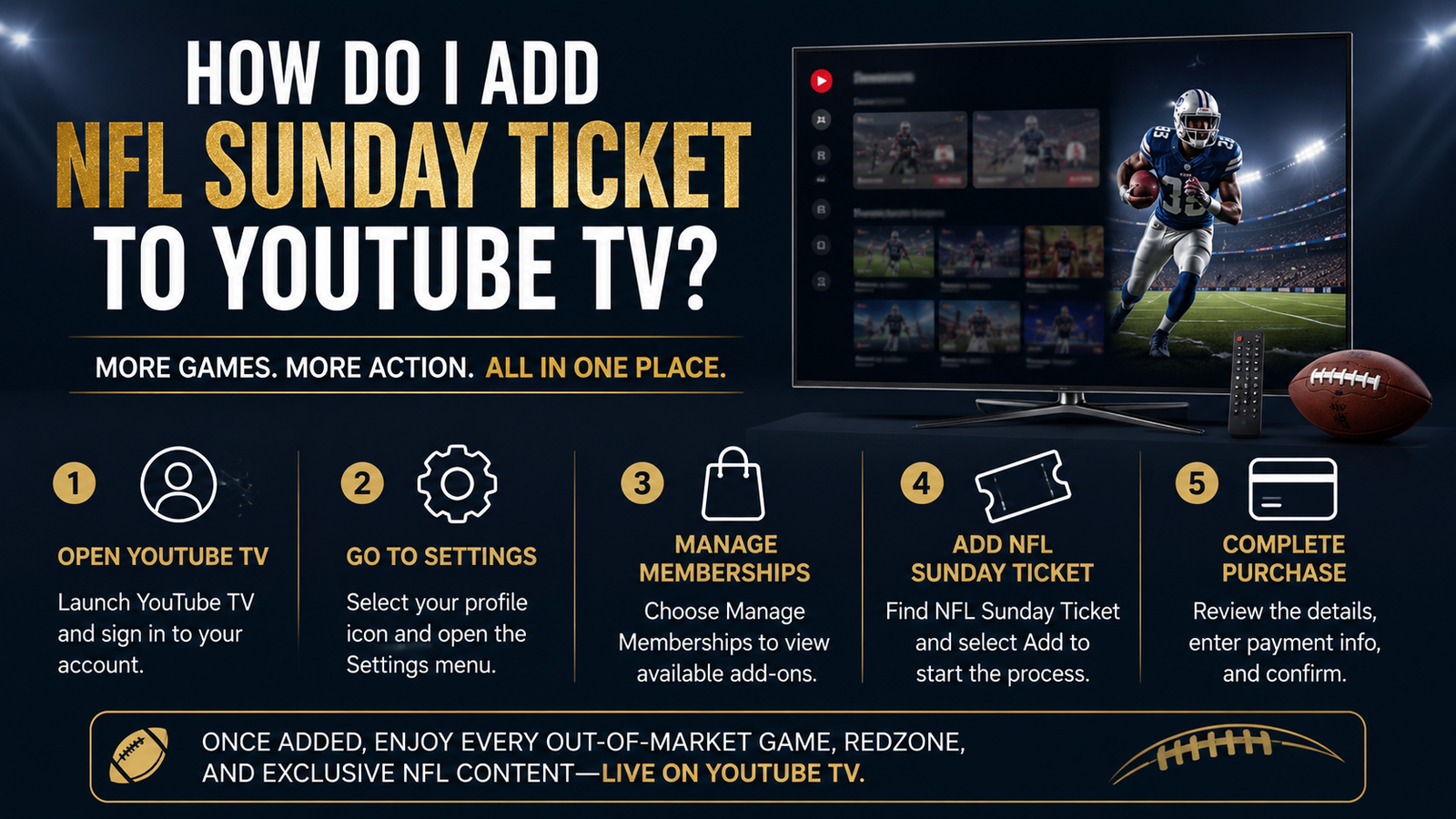 How Do I Add NFL Ticket to Youtube TV