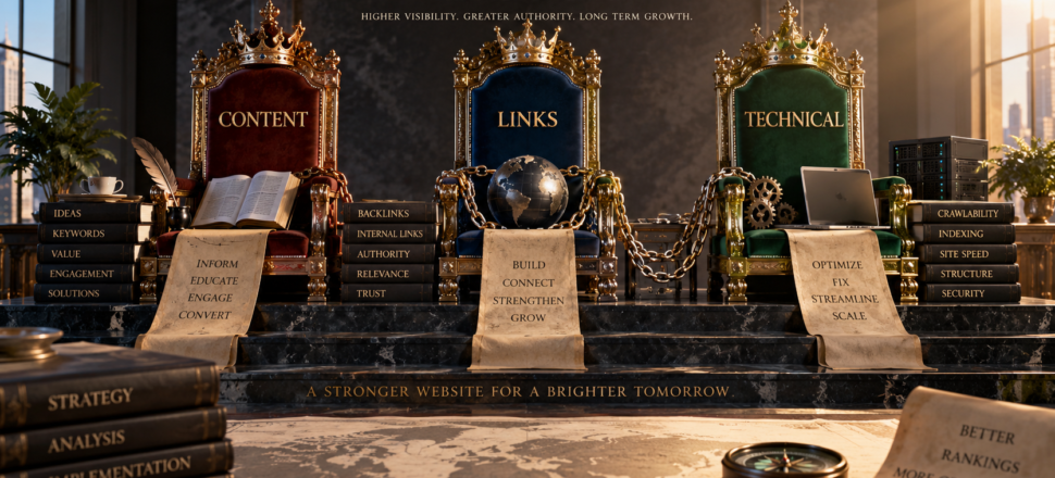Three Kings of SEO Content Links Technical Three Kings of SEO Content Links Technical