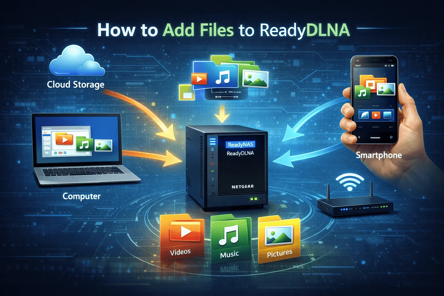How to add files to ReadyDLNA